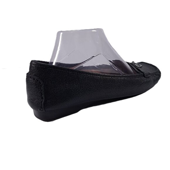 Michael Kors Loafers Women 9.5 Black Pebbled Leather Dangle Lock Slip On - Picture 2 of 16